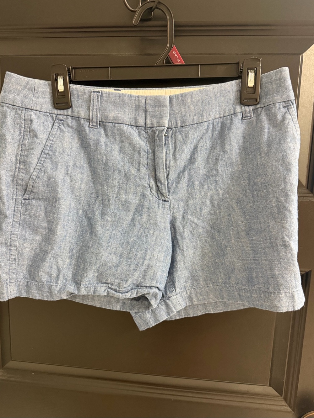 J.Crew Blue Chambray Tailored Shorts Size 8 100% Cotton